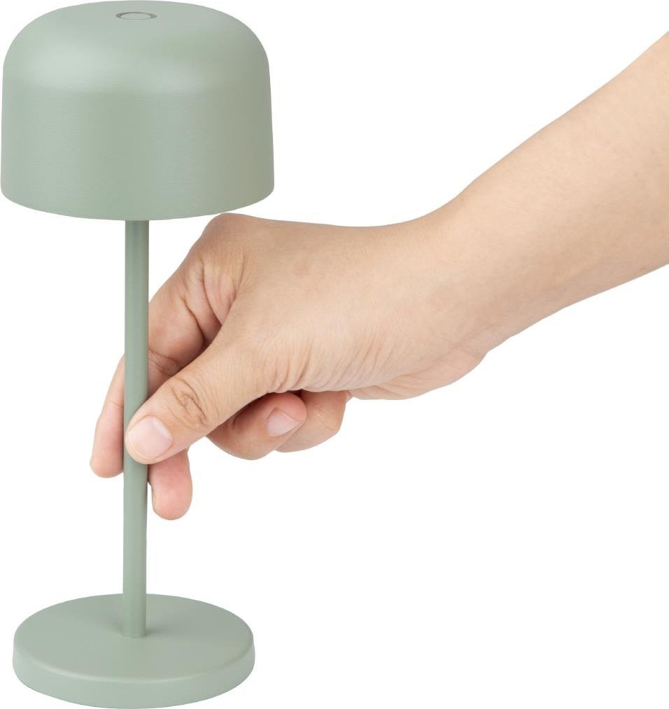  Olympia Lampe de table avec abat-jour rond Lucca verte 200mm 