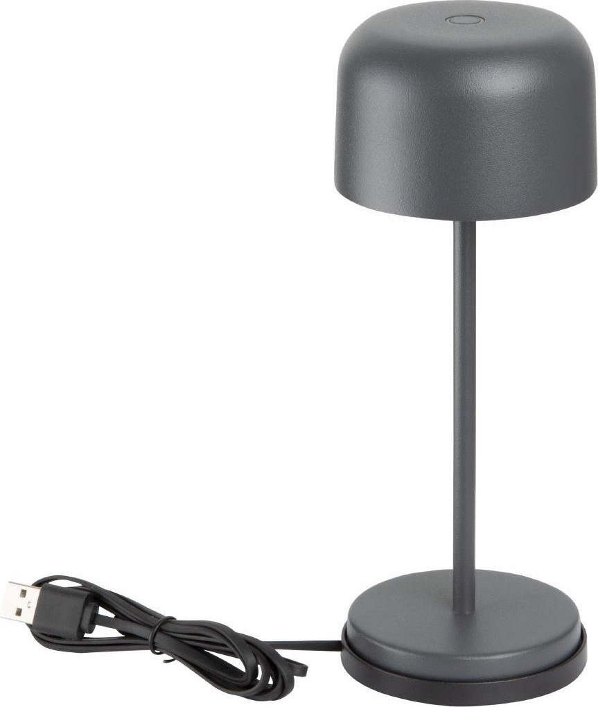  Olympia Lampe de table avec abat-jour rond Lucca grise 200mm 