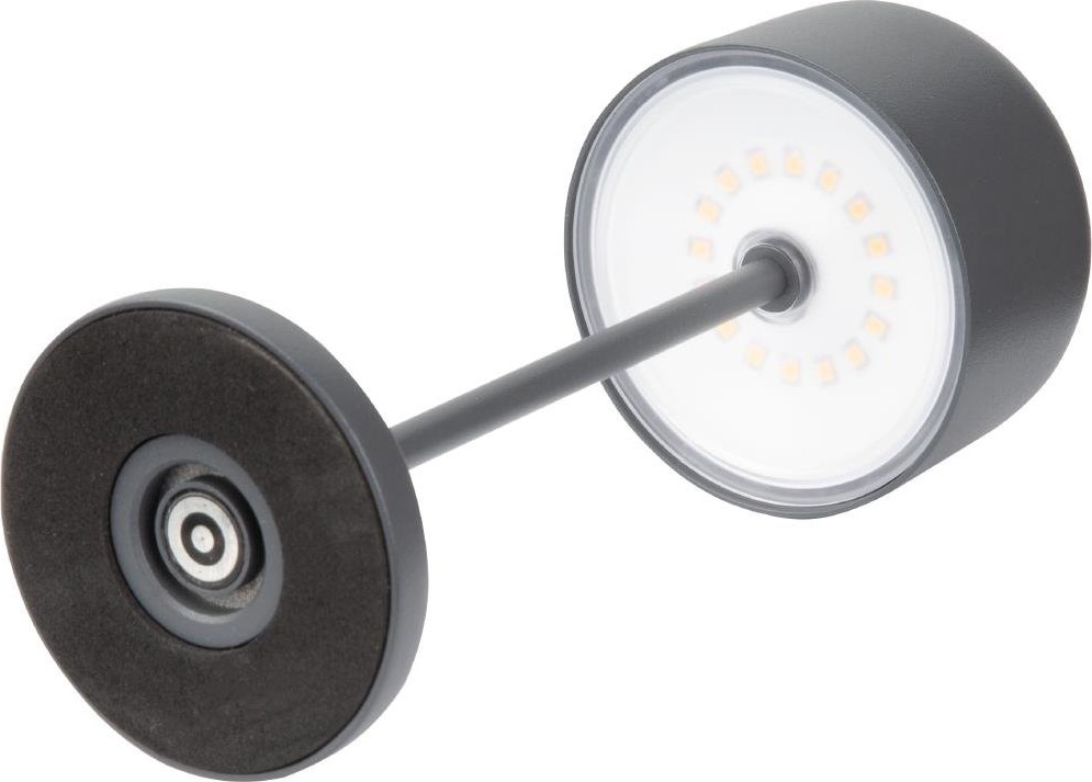  Olympia Lampe de table avec abat-jour rond Lucca grise 200mm 