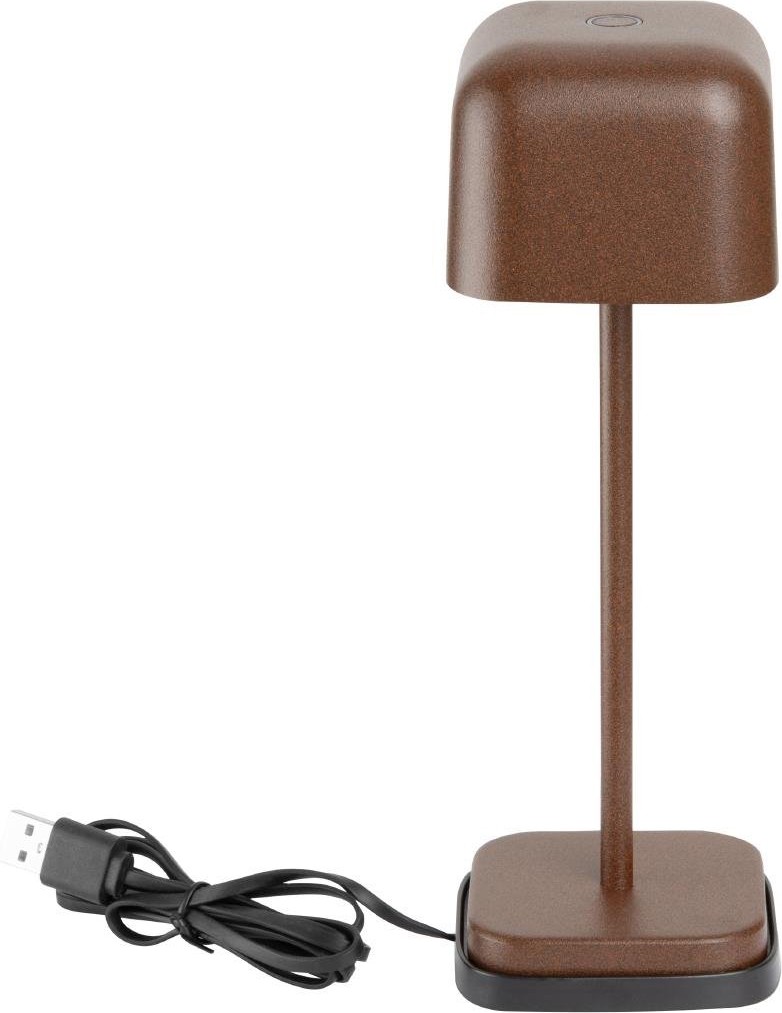  Olympia Lampe de table avec abat-jour carr&eacute; Lucca marron 200mm 