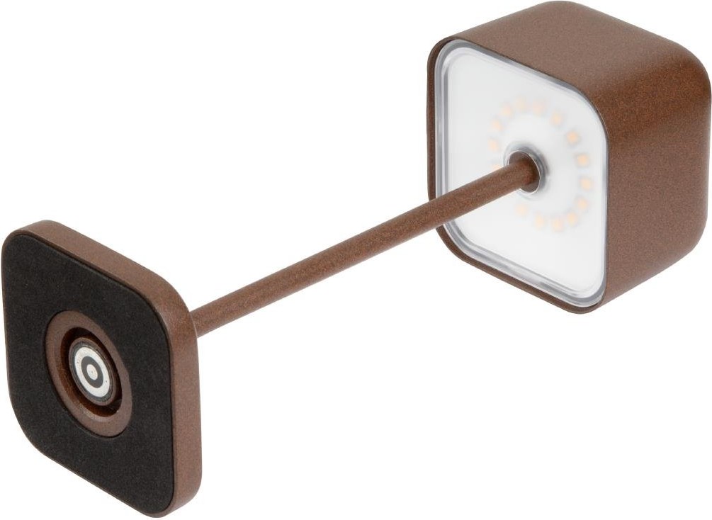  Olympia Lampe de table avec abat-jour carr&eacute; Lucca marron 200mm 