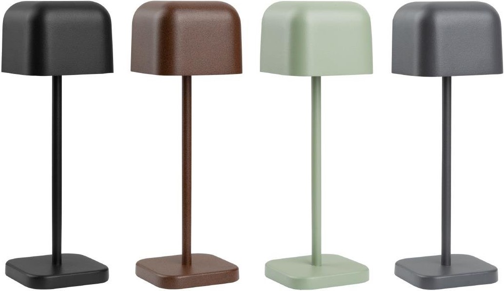  Olympia Lampe de table avec abat-jour carr&eacute; Lucca verte 200mm 