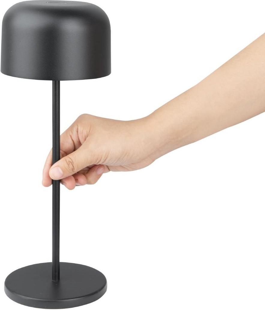  Olympia Lampe de table avec abat-jour rond Lucca noire 300mm 