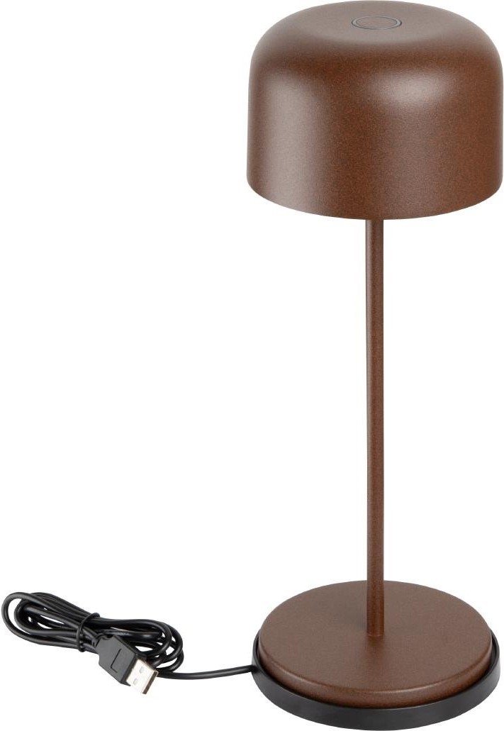  Olympia Lampe de table avec abat-jour rond Lucca marron 300mm 