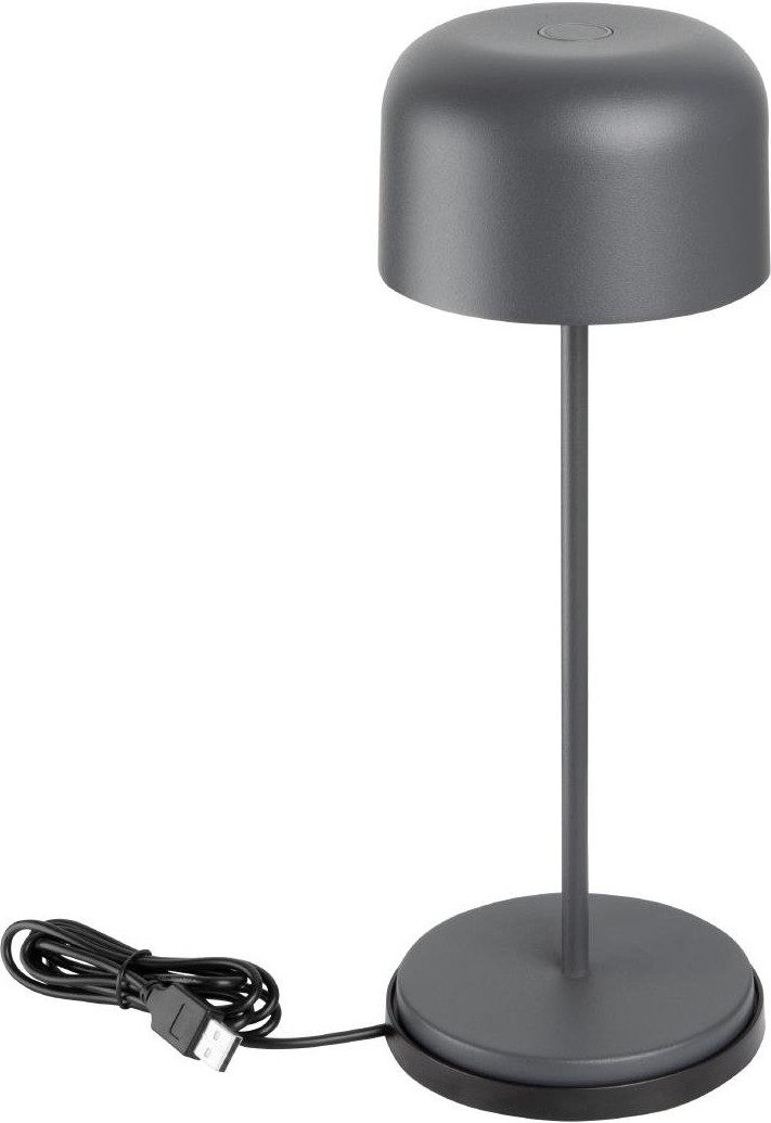  Olympia Lampe de table avec abat-jour rond Lucca grise 300mm 