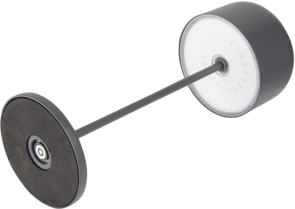  Olympia Lampe de table avec abat-jour rond Lucca grise 300mm 