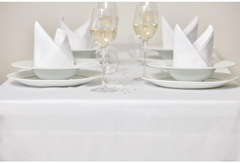  Mitre Luxury Nappe blanche bande de satin 1600 x 1600mm 