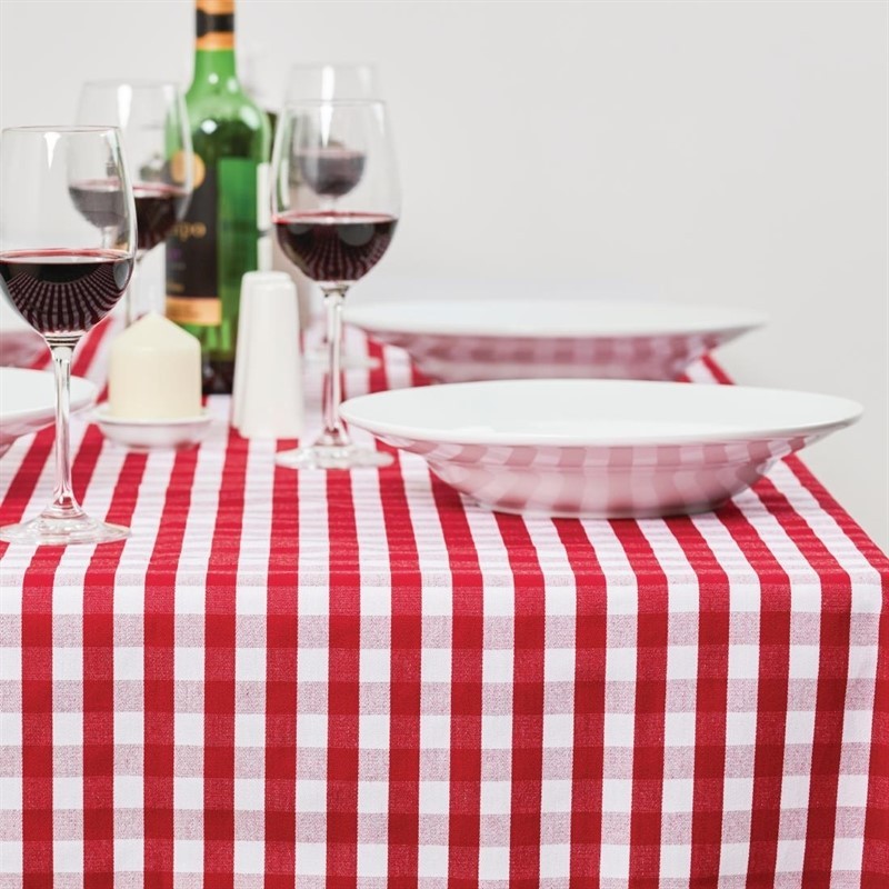  Mitre Comfort Nappe carr&eacute;e &agrave; carreaux rouges en polyester Gingham 890 x 890mm 