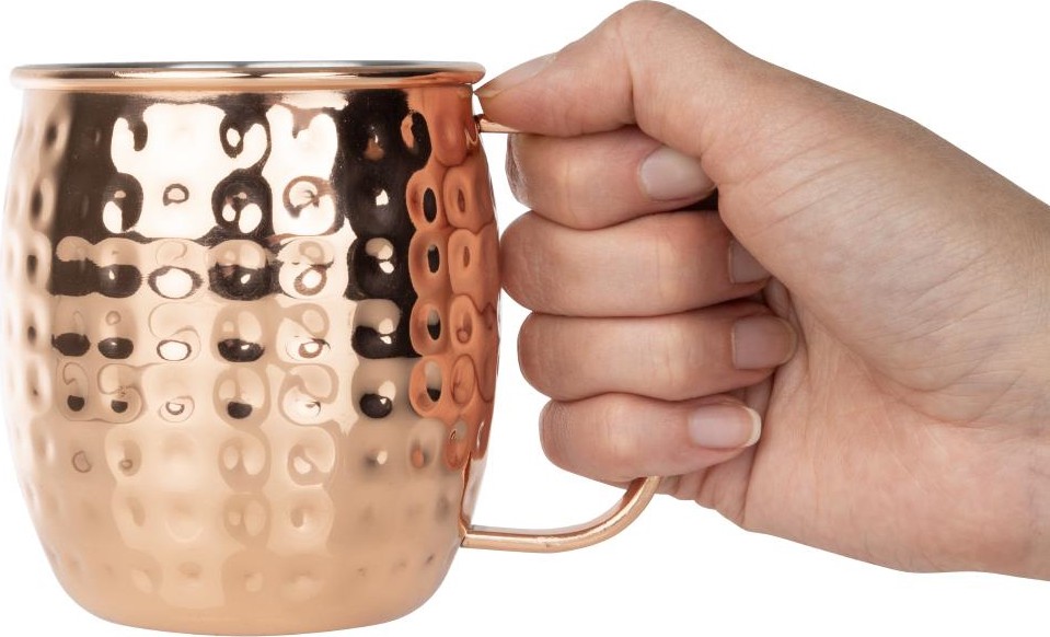  Olympia Mugs en acier inoxydable martel&eacute; Barware 440ml cuivre 