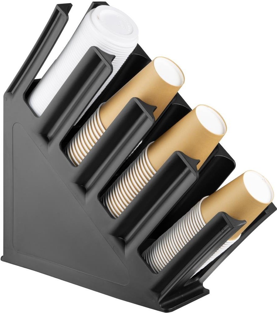  Olympia Porte-gobelets en  polypropylene noir Kristallon 4 emplacements 