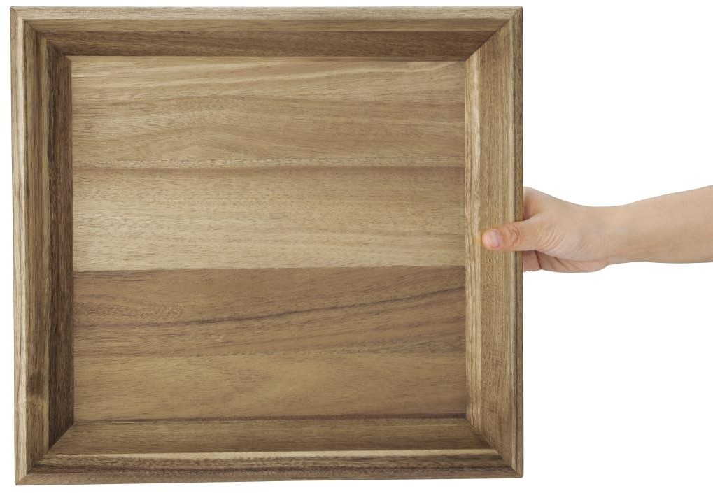  Olympia Plateau rectangulaire en acacia 380x355mm 