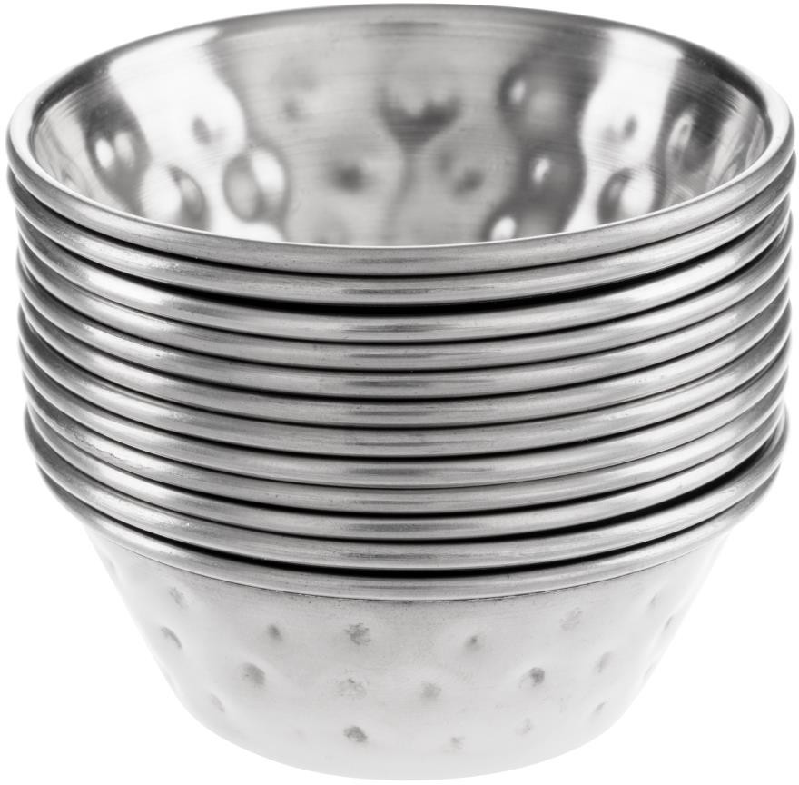 Olympia Pots &agrave; sauce en acier inoxydable martel&eacute; 45ml (lot de 12) 