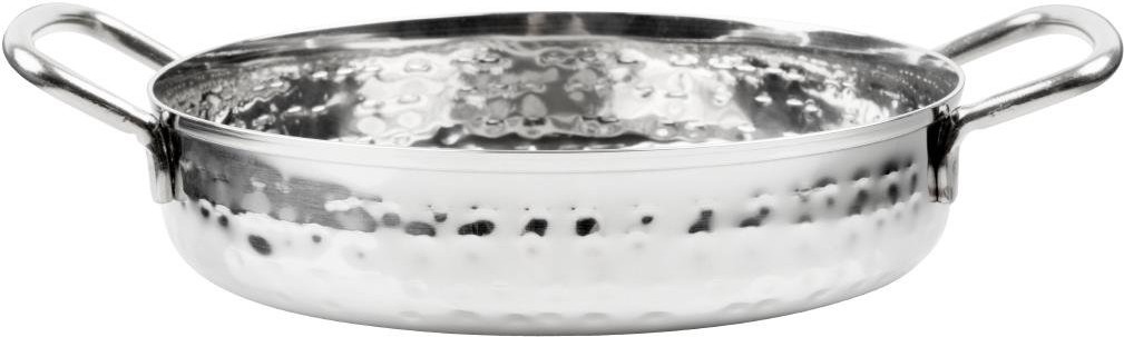  Olympia Plat double poign&eacute;e en inox martel&eacute; Table Presentation 125mm 
