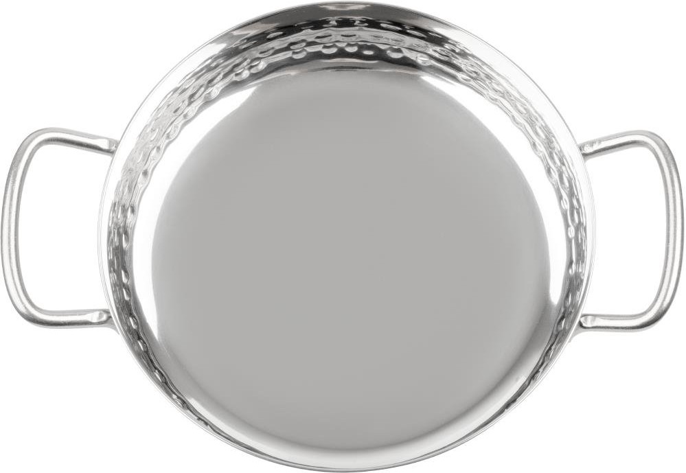  Olympia Plat double poign&eacute;e en inox martel&eacute; Table Presentation 125mm 