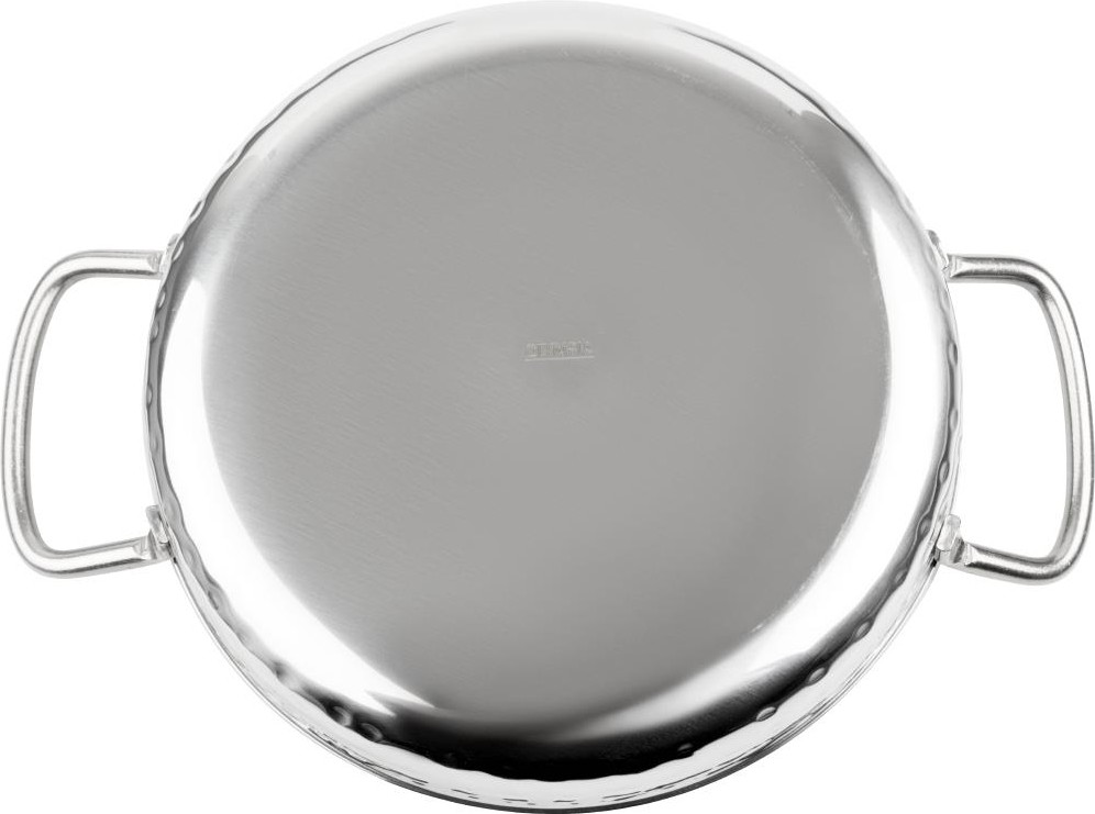  Olympia Plat double poign&eacute;e en inox martel&eacute; Table Presentation 125mm 