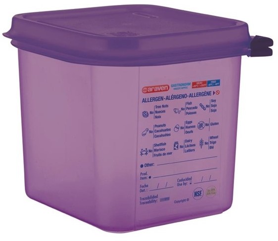  Araven Bac herm&eacute;tique violet antiallerg&eacute;nique GN1/6 2,6L 