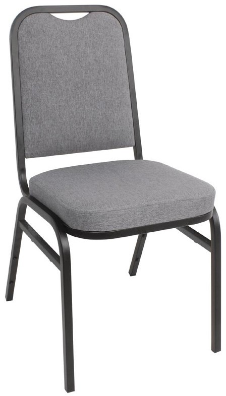  Bolero Chaise de banquet avec dossier carr&eacute; et tissu gris lot de 4 