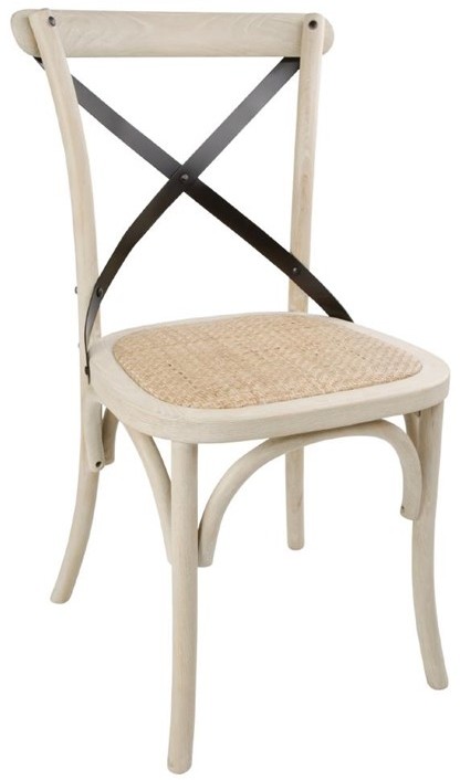  Bolero Chaises en ch&ecirc;ne avec dossier crois&eacute; sable 