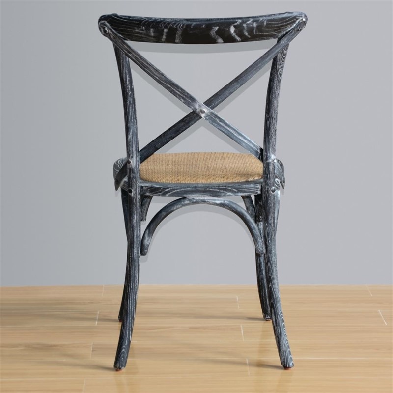  Bolero Chaises en bois patin&eacute; avec dossier crois&eacute; noires 