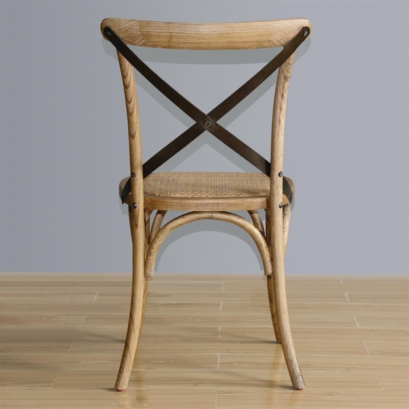  Bolero Chaises en bois patin&eacute; avec dossier crois&eacute; naturel 