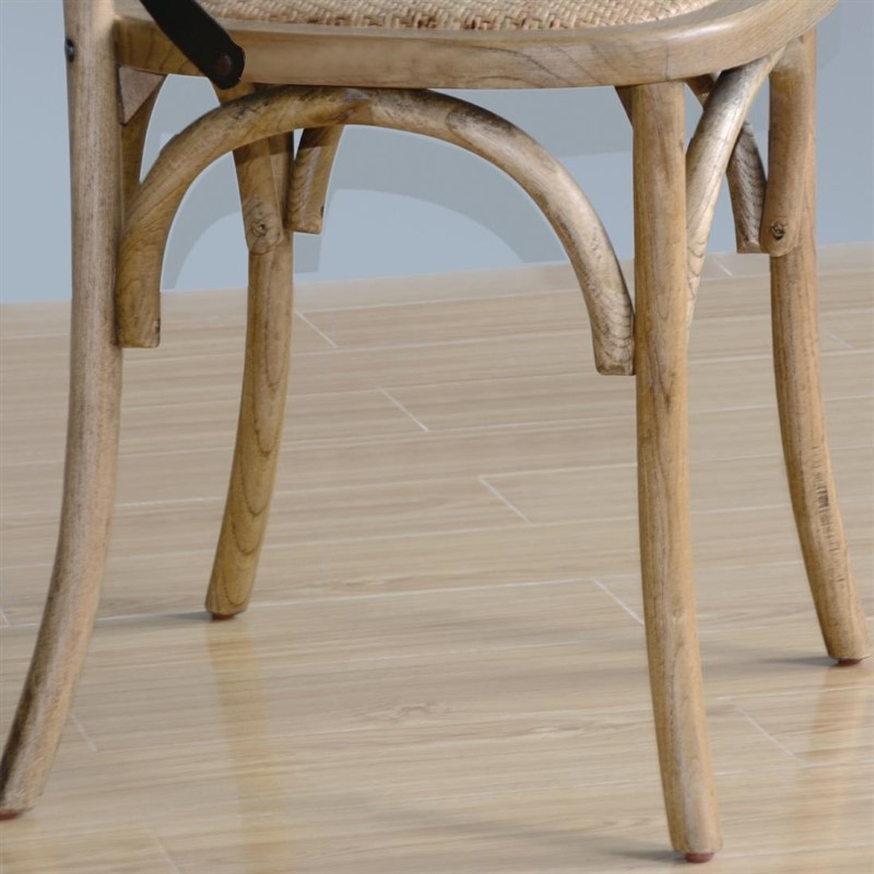  Bolero Chaises en bois patin&eacute; avec dossier crois&eacute; naturel 