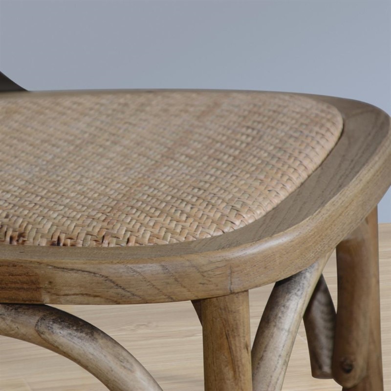  Bolero Chaises en bois patin&eacute; avec dossier crois&eacute; naturel 