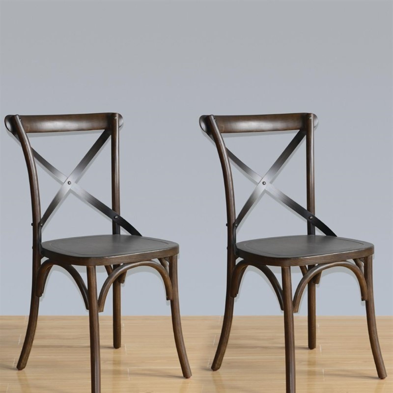  Bolero Chaises couleur noyer avec dossier crois&eacute; Bolero 