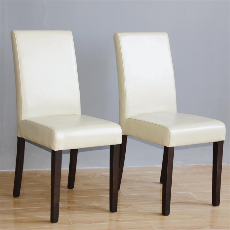  Bolero Chaises en simili cuir cr&egrave;me 