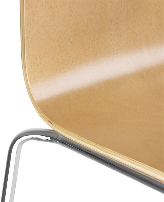  Bolero Chaise dossier carr&eacute; couleur naturelle lot de 4 