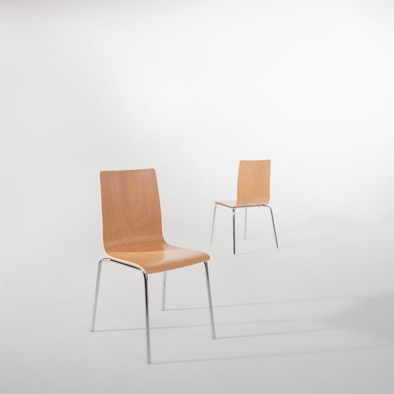  Bolero Chaise dossier carr&eacute; couleur naturelle lot de 4 