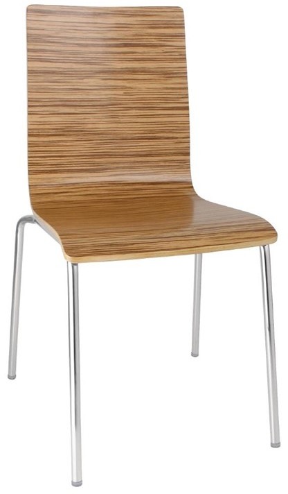  Bolero Chaise dossier carr&eacute; zebrano lot de 4 