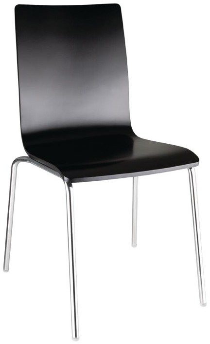  Bolero Chaise dossier carr&eacute; noire lot de 4 