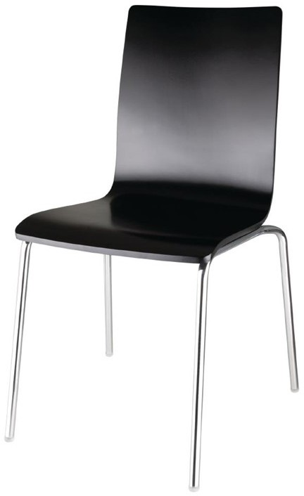 Bolero Chaise dossier carr&eacute; noire lot de 4 