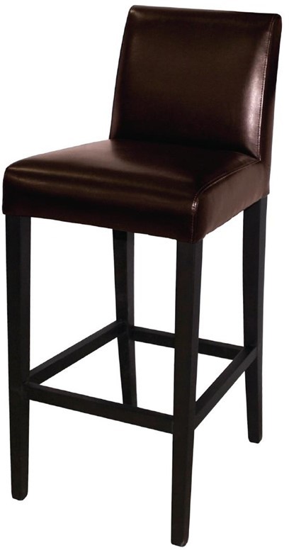  Bolero Tabouret de bar haut avec dossier en simili cuir marron fonc&eacute; 