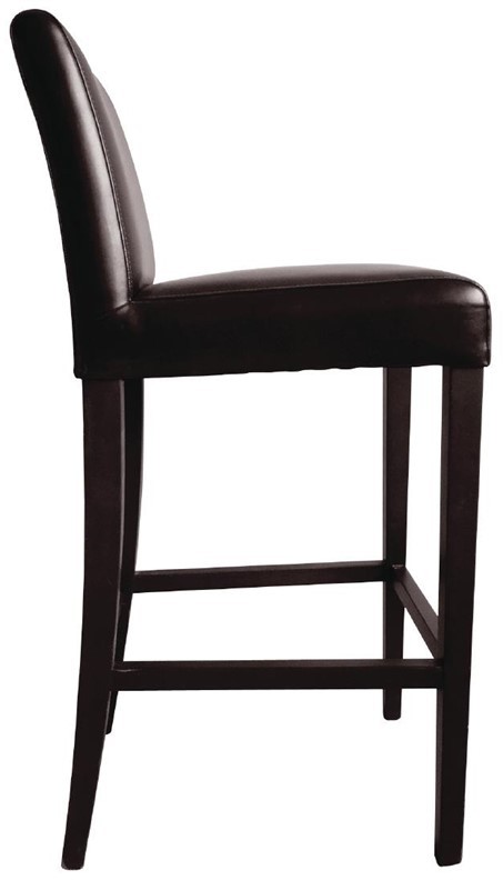  Bolero Tabouret de bar haut avec dossier en simili cuir marron fonc&eacute; 