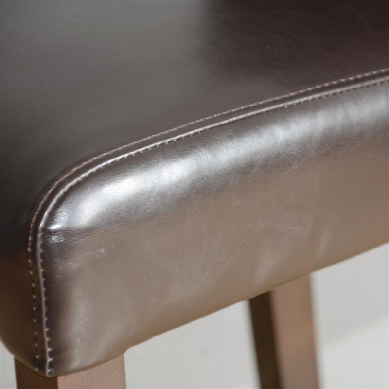  Bolero Tabouret de bar haut avec dossier en simili cuir marron fonc&eacute; 