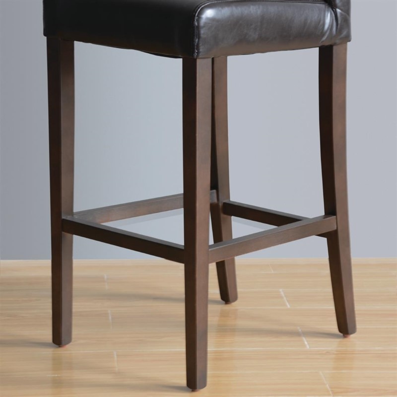  Bolero Tabouret de bar haut avec dossier en simili cuir marron fonc&eacute; 