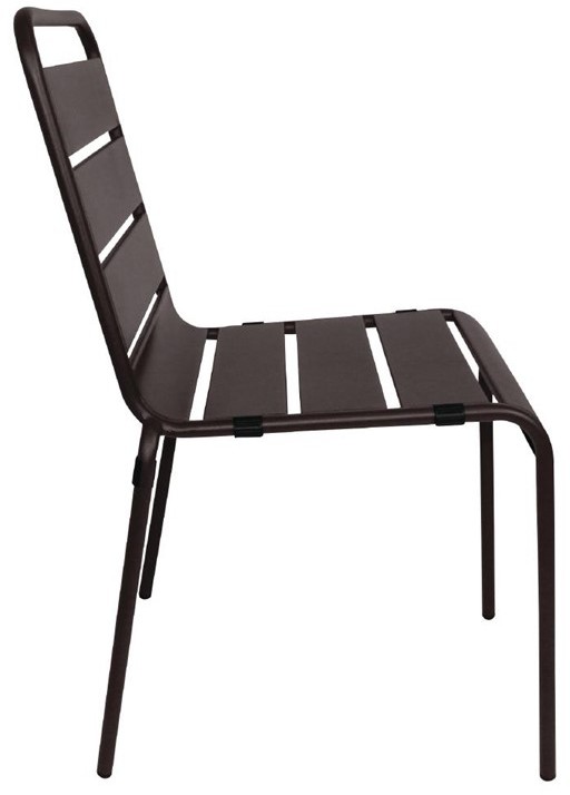  Bolero Chaise &agrave; lattes en acier noire lot de 4 