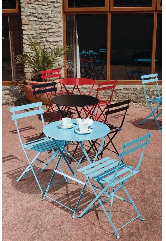  Bolero Chaises de terrasse en acier noires 