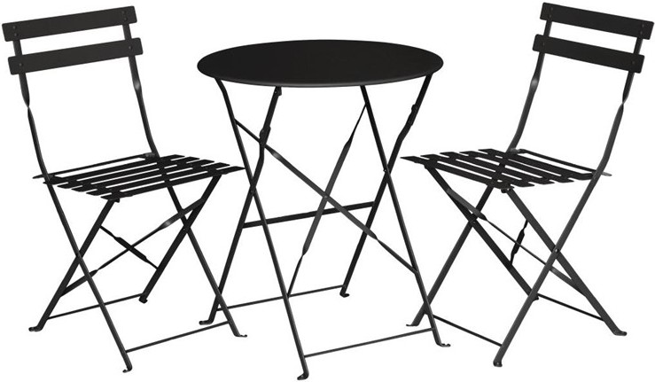  Bolero Chaises de terrasse en acier noires 