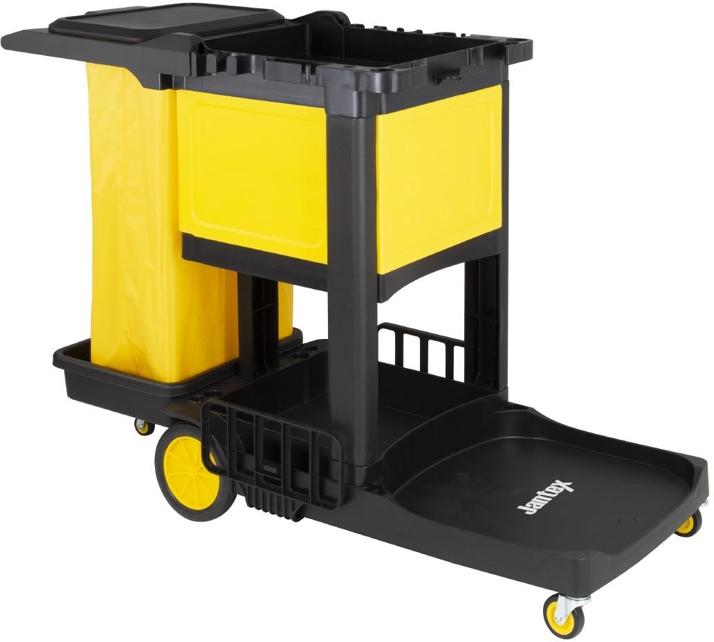  Jantex Chariot de nettoyage avec armoire verrouillable noir 