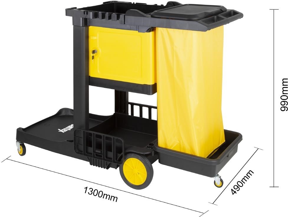  Jantex Chariot de nettoyage avec armoire verrouillable noir 