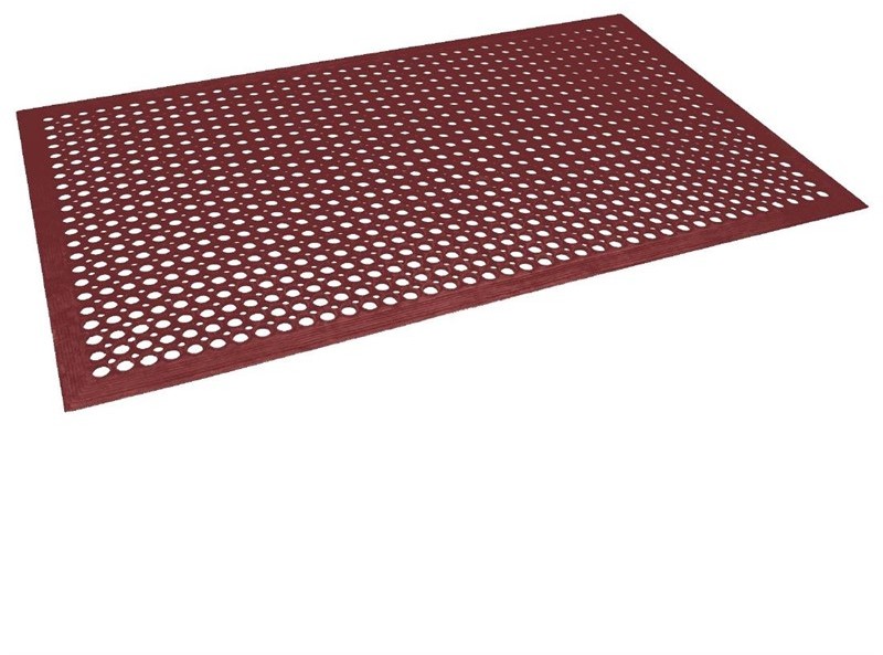  Jantex Tapis en caoutchouc antid&eacute;rapant et antifatigue rouge 1500 x 900mm 