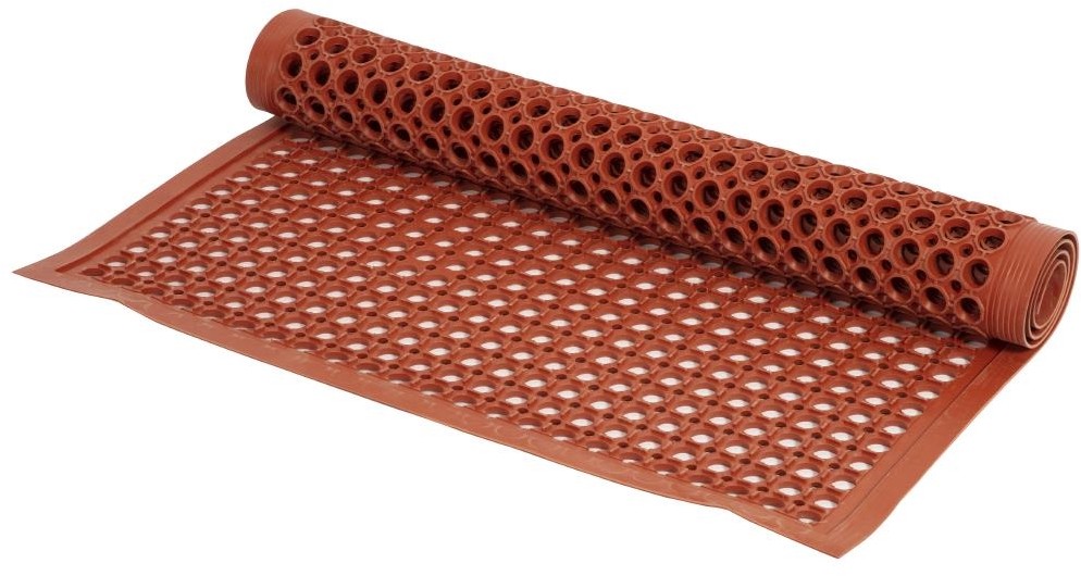  Jantex Tapis en caoutchouc antid&eacute;rapant et antifatigue rouge 1500 x 900mm 