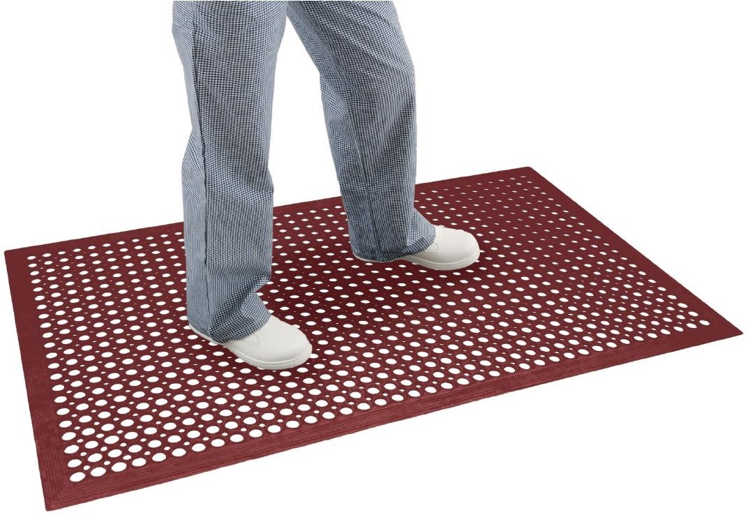  Jantex Tapis en caoutchouc antid&eacute;rapant et antifatigue rouge 1500 x 900mm 