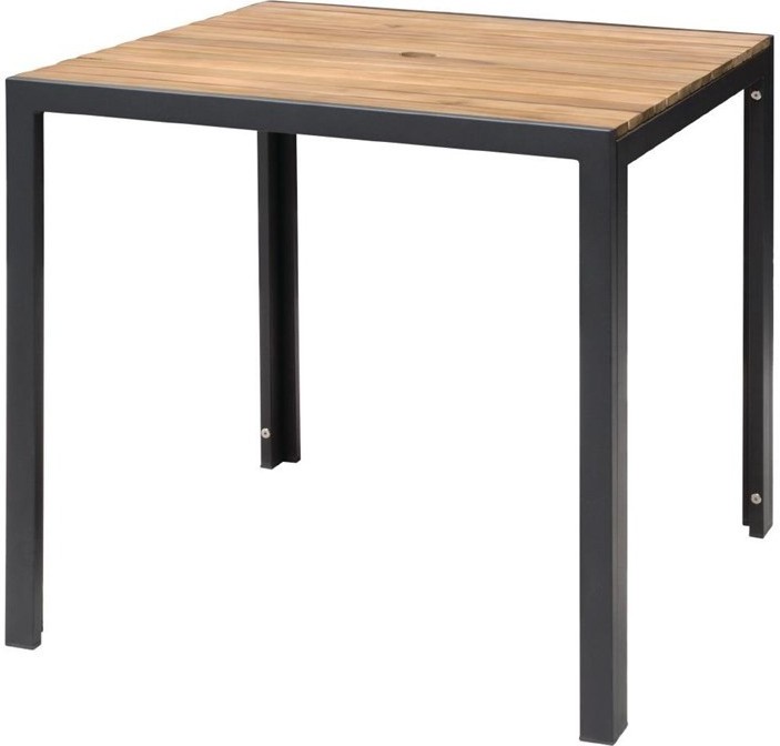  Bolero Table carr&eacute;e en acier et acacia 80 cm 