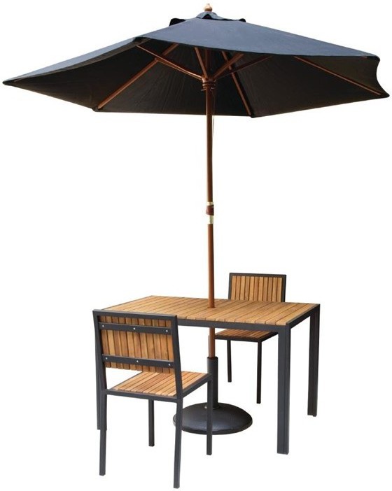  Bolero Table rectangulaire en acier et acacia 120 cm 