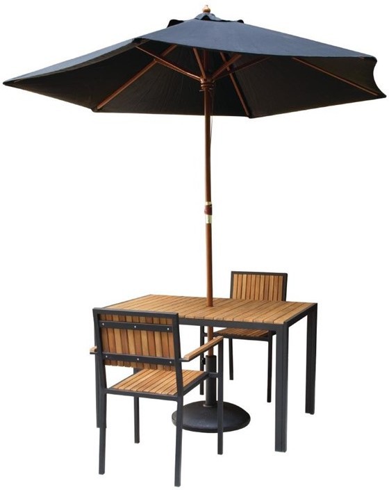  Bolero Table rectangulaire en acier et acacia 120 cm 