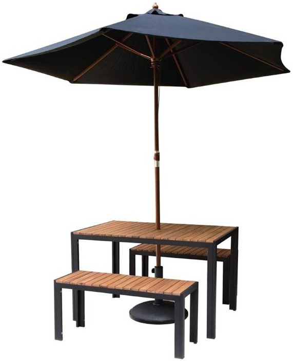  Bolero Table rectangulaire en acier et acacia 120 cm 