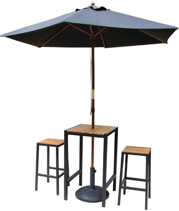  Bolero Mange-debout carr&eacute; en acier et acacia 60 cm 